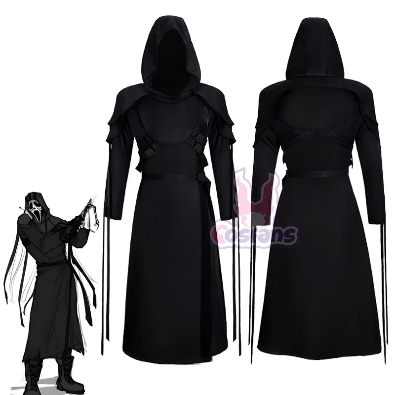 The Ghost Face Cosplay Costume Game Dead Daylight Role Play Uniform Halloween Carnival Party Outfit Men Women Medieval Costume
