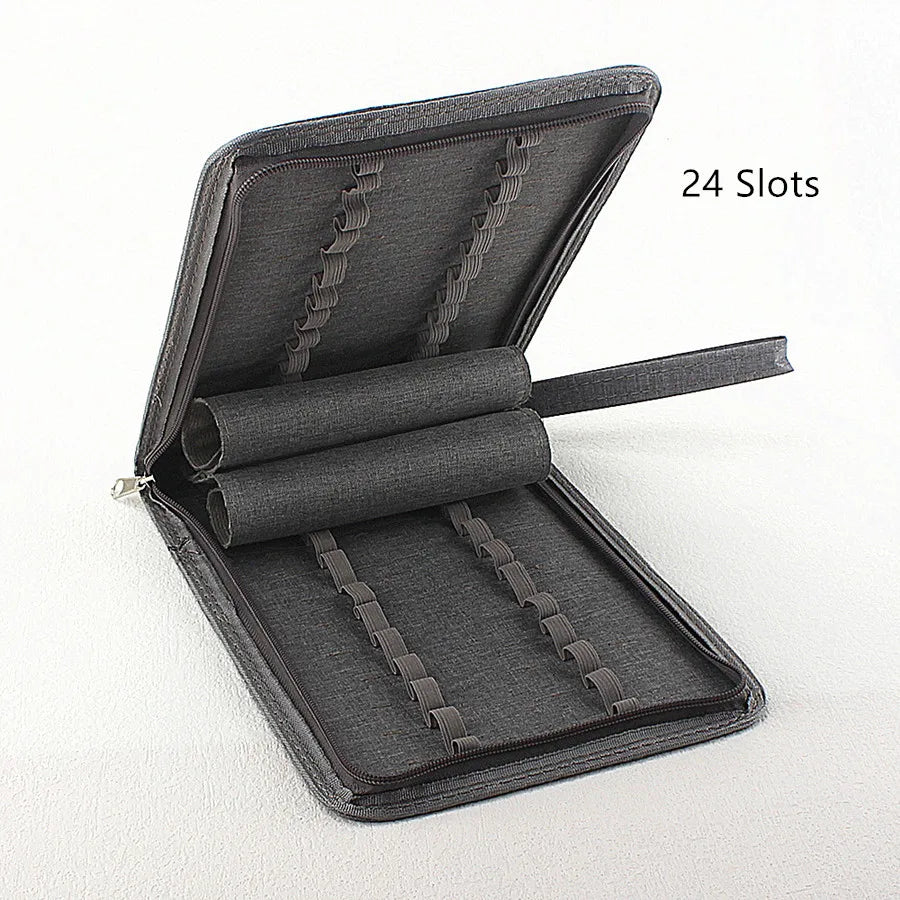 48 /24/10 Slots Fountain Pen Case, Canvas Pen Holder Display Pouch Bag Storage Large Capacity Waterproof
