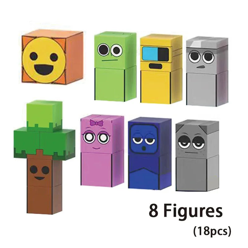 Magnetic Building Block Sprunki Magnet Cube Mine World Kid Gift Set for Boy Girl Children Age 3+ DIY Model STEM Sensory MusicToy