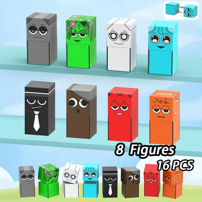 Magnetic Building Block Sprunki Magnet Cube Mine World Kid Gift Set for Boy Girl Children Age 3+ DIY Model STEM Sensory MusicToy