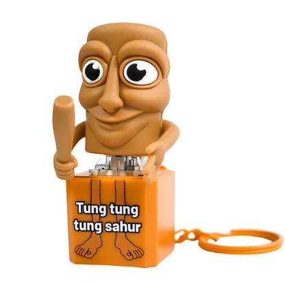 Tung tung tung Sahur Keychain Wooden Stick Man Button Keychain Click Luminous Sound Pendant Anime Peripheral Decor Gift Toys