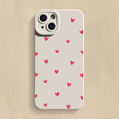 Black Love Heart Phone Case For iPhone 18 17 16 14 15 13 12 11 Pro Max X XR XS 7 8 15 16 Plus SE Shockproof Silicone Soft Cover