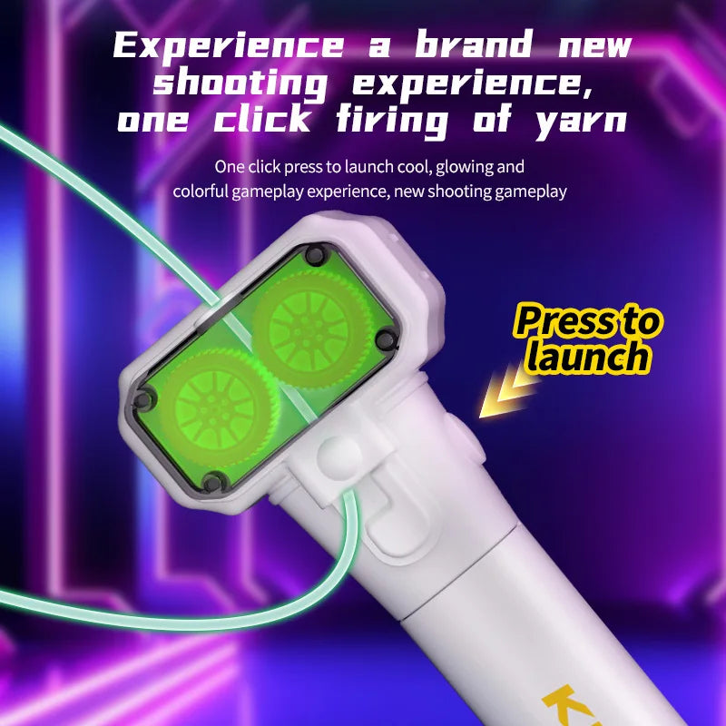 Light Toy String Glow In The Dark String Rope Launcher Luminous Portable Handheld String Stress Relief Toys For Kids Party Gifts