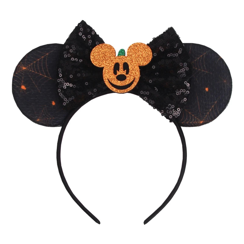 2024 Halloween Mouse Ears Headband Sequins Bow Hairband For Women Featival Party DIY Hair Accessories Boutique