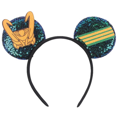 2026Latest Mickey Minnie Ear Headband Sequin Bows For Girl Adult Kids Halloween Party Cosplay Hair Accessories Princess Hairband