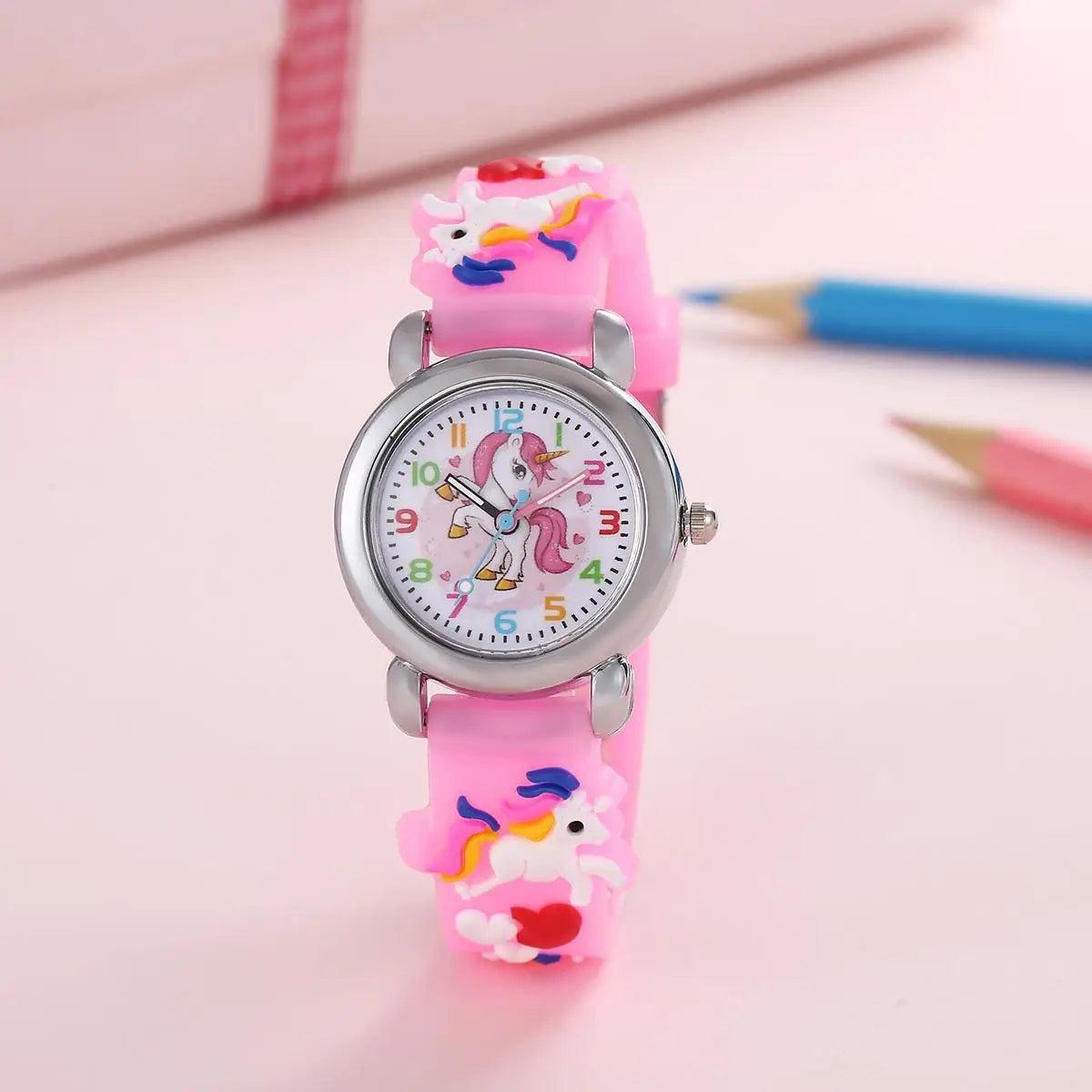 New Fashion Colorful Cartoon Unicorn Student and Children's Watch Quartz Watch Electronic Watch