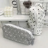 Portable Fabric Pencil Bag for Students Ins Korean Style Dot Pencil Case Large Capacity Fashion Stationery Organizer Makeup Bag