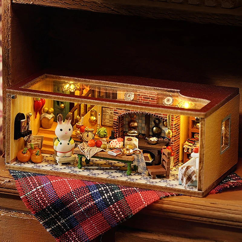 Doll House Miniature 3D Puzzle Toys Wooden Dollhouse Handmade Assembly Models For Teenagers Birthday Gifts Home Decoration