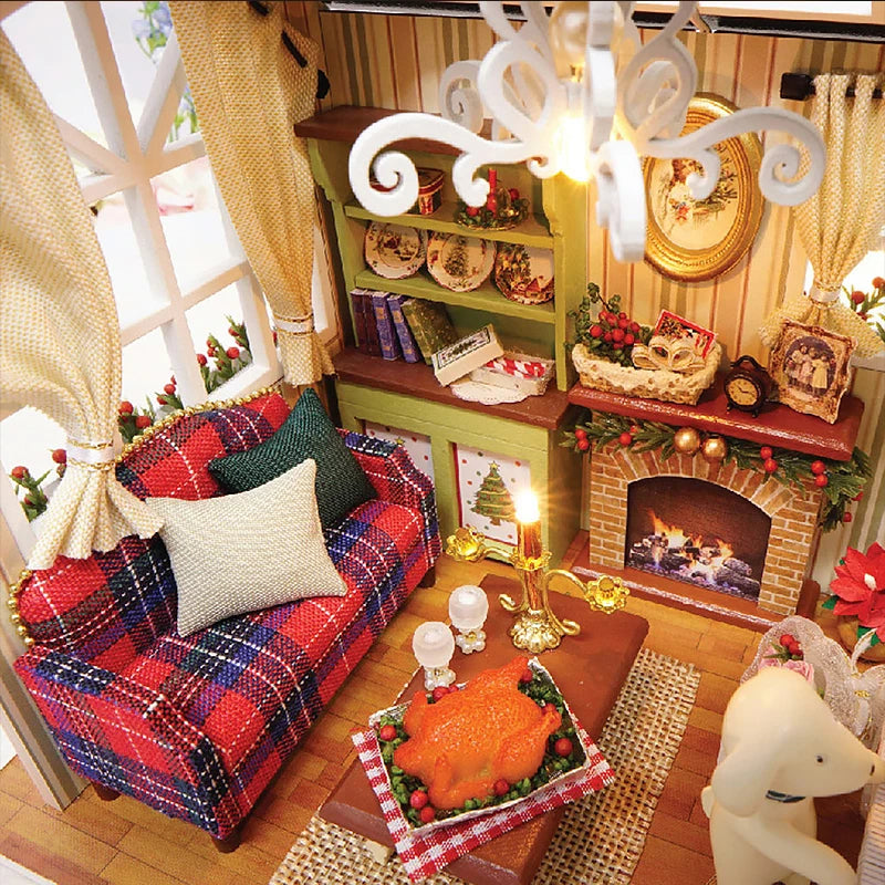 DIY Miniature Dollhouse Kit Assemble Puzzle 3D Wooden House Room Craft With Furniture LED Lights For Friends Birthday Gift Toys