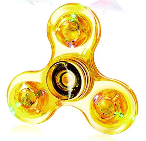 Crystal Luminous LED light Fidget Spinner Hand Top Spinners Glow in Dark EDC Stress Relief Toys Kinetic Gyroscope for Children