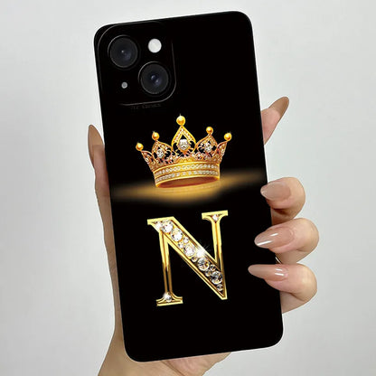 For Apple iPhone 15 Plus Case iPhone15 Pro Crown Letter Cover Soft Liquid Phone Case For iPhone 15 Pro Max iPhone15 Fundas Coque