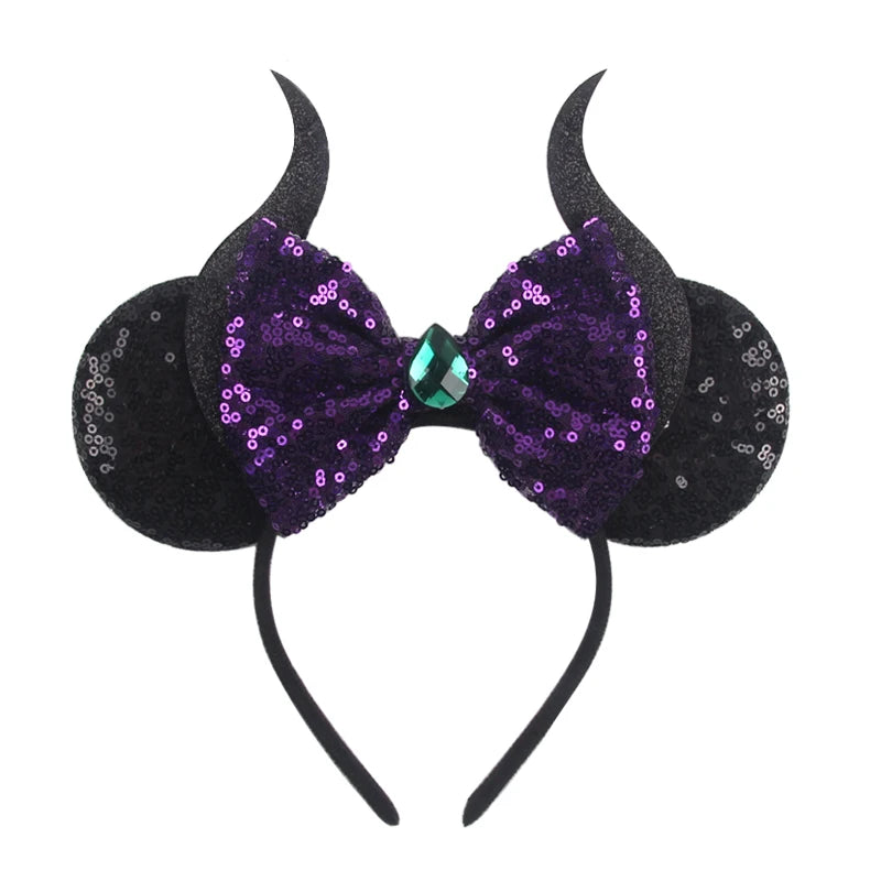 2023 Mouse Ears Headband For Kids Adult Halloween Spider Sequins Bow Hairband Festival Party Cospaly DIY Hair Accessories
