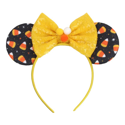 2024 Halloween Mouse Ears Headband Sequins Bow Hairband For Women Featival Party DIY Hair Accessories Boutique