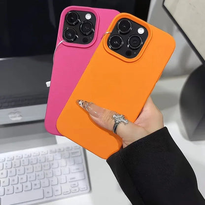 Candy Color Lichee Pattern Soft Phone Case For iPhone 18 17 Pro Max 11 12 13 14 15 16 Pro Max Air 16E X XS XR Shockproof Cover