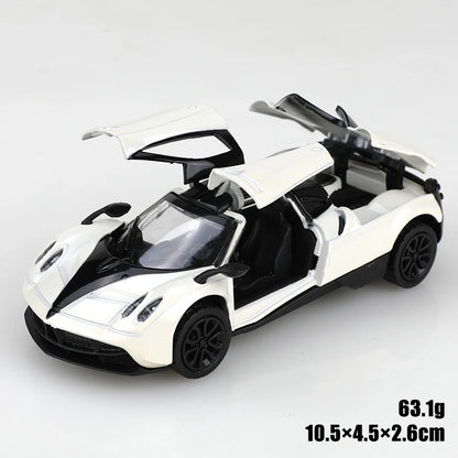 (Bagged) 1/43 Scale Gold Pullback Racing Car, Die-Cast Metal, Three Doors That Open. Exquisite Boy Toy, Mini Pocket Toy Car.
