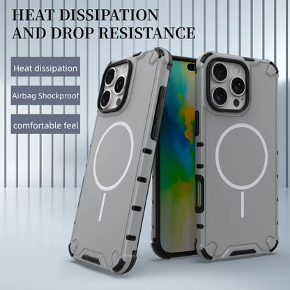 Anti-slip Bumper Armor Magnetic Magsafe Cover For iPhone 16 15 14 13 12 11 17 18 Pro Max 18Pro Military Shockproof Phone Case