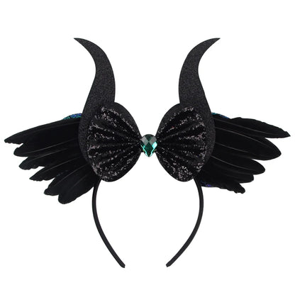 2026 Latest Halloween Cobweb Ears Headband Women Festival DIY Mouse Hairband Kids Party Villains Cosplay DIY Hair Accessories