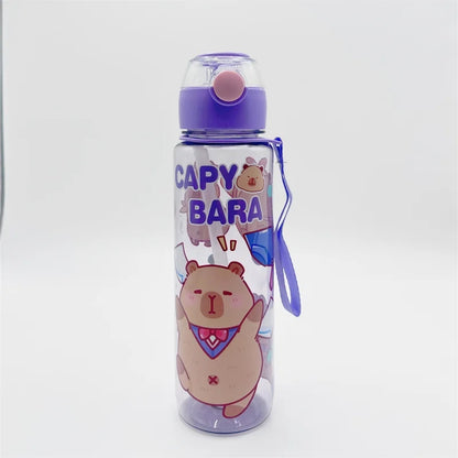 700ml Leak-Proof Durable Water Bottle Cute Capybara Water Cup with Carry Strap Portable for Sports Fitness BPA Free Perfect Gift