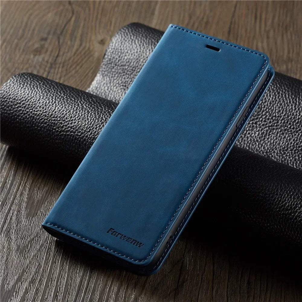 Thin Suede Leather Wallet Case for iPhone 11 12 13 14 15 16 17 18 Pro Max Mini XR XS 8 7 6 Plus SE 5S Flip Cover Strong Magnet