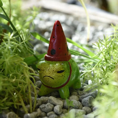Creative Party Hat Cute Little Frog Statue Garden Courtyard Crafts Decoration Give Halloween Gift to Friends