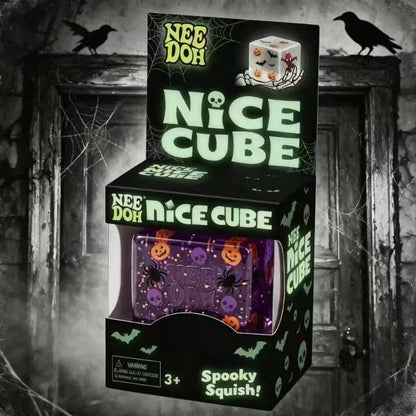 Halloween ghost Nee Doh Nice cube slow rebound soft toy maltose cube fidgety decompression extrusion toy party holiday gift.