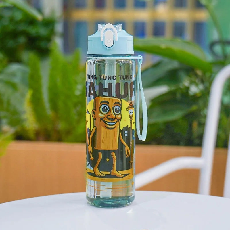 750ML Italian Brainrot Water Bottle Outdoor Drinking Cartoon Sports Cups Tung Tung Tung Sahur Tralalero Tralala Christmas Gifts