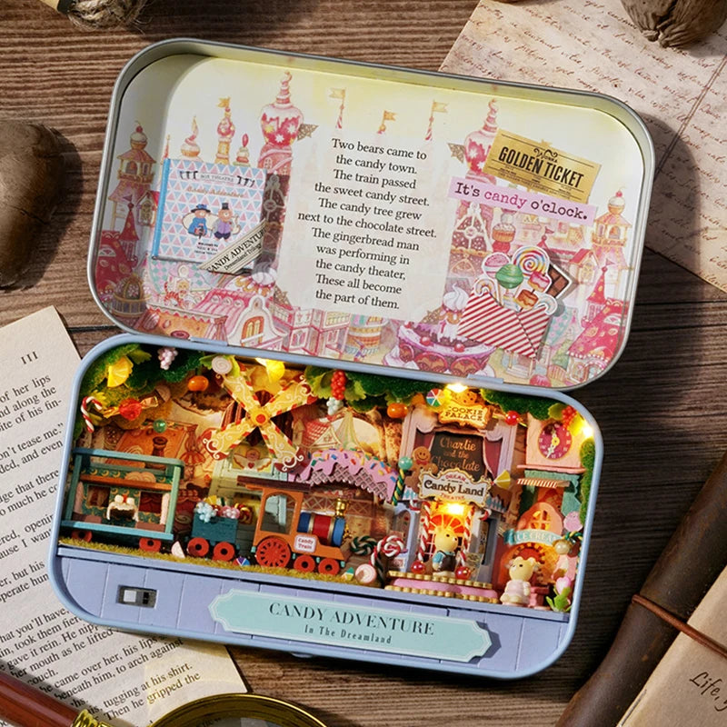 DIY Wood DollHouses Handmade Funny Box Theatre Miniature Box Cute Doll Houses Assemble Kits Gift Wooden Toys For Girls