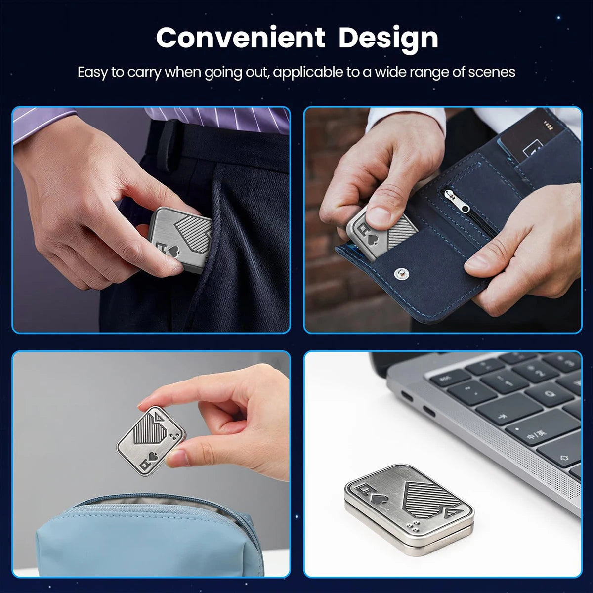 Sliding Cover Push Card Micro Creative Fingertip Gyroscope, with Diverse Shapes, EDC Stress-Relieving Office Desktop Toys