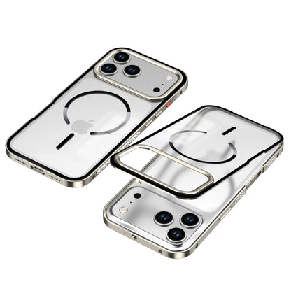 For Magsafe Matte Backplane 2in1 Magnetic Phone Case for iPhone 18 17 Pro Max 18Pro Aluminum Alloy Buckle Border Removable Cover