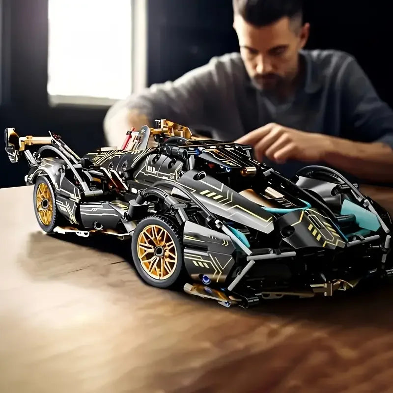 1690 Pieces, Green Racing Building Block Toys, Abs Materials, Manual Toy Building Blocks Assembly, Home Furnishings, Office Desktop Furnishings