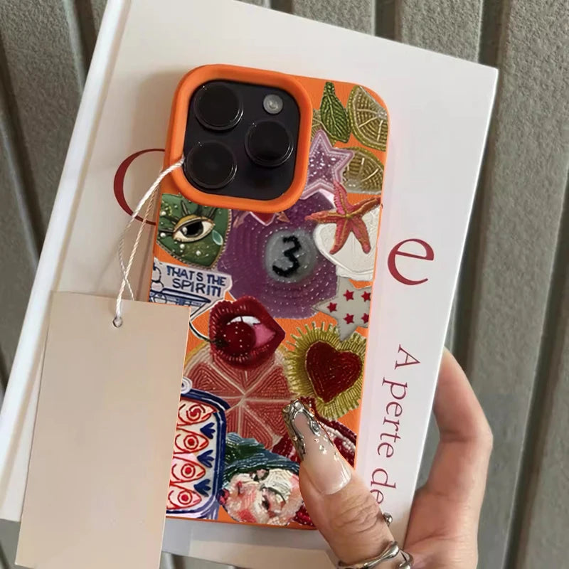Retro Fruit Pattern Phone Case For iPhone 17 18 Pro Max 16 15 14 13 12 11 Pro Max 16e X XR XS Max 15 14 Plus Shockproof Cover