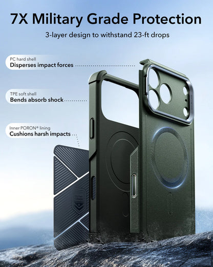 ESR for iPhone 18 Pro Max&17 Pro Max Magnetic Phone Case with Stand 7X Military-Grade Drop Protection for iPhone 17 Pro&18 Pro
