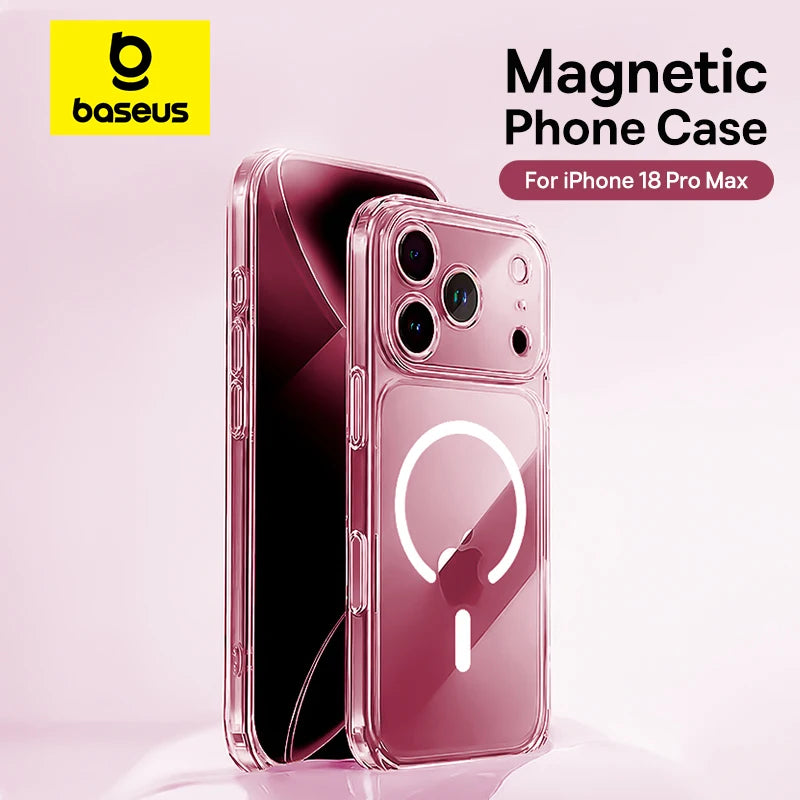 Baseus Magnetic Case For iPhone 18 Pro Max Wireless Charging For Magsafe Case For iPhone 17 Pro Max Slim Thin Clear Cover Case