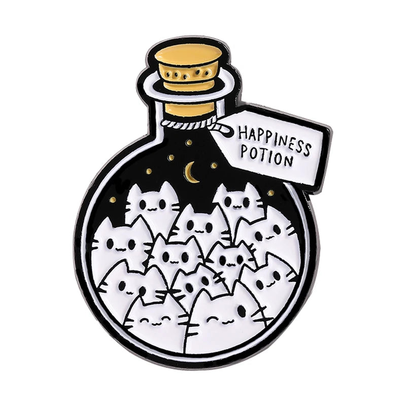 Cartoon Happiness Potion Enamel Pin Matcha Girlie Ghost Coffee Halloween Drink Crush Soda Juice Brooch Lapel Badge Jewelry Gifts