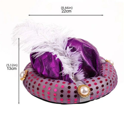 Head Wraps Indian Cap Headpiece Performance Props Sultan Turban Hats Fancy Dress Adult Children Arab Headwear Halloween