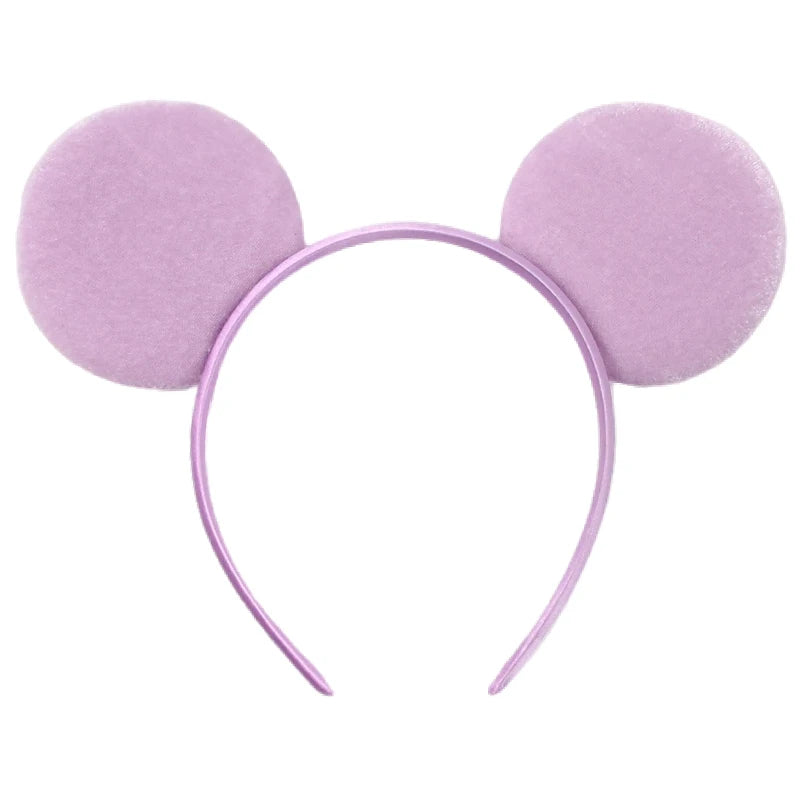 New Trendy Mouse Ears Headband 3.3"Velvet For Girls Soft Bow Hairband Halloween Festival Party Trip DIY Hair Accessories Gifts