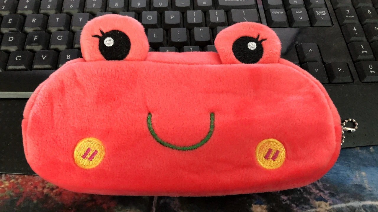 1 PCS 20CM Kawaii Cartoon Animals Plush Pouch Pencil Case Bag Key Chain Coin Purse Wallet Case Pouch Bag School Supplies Gift