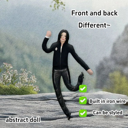 Michael Jackson Plush Doll With Wire Frame Poseable Figure Movable Joints Abstract Toy Fan Collectible Gift Home Decor