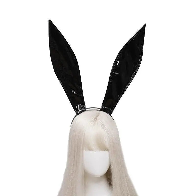 3colors Bunny Ears Headband Leather Rabbit Ear Hairband for Cosplay Halloween Party Hairstyling Accessories Christmas Photo Prop