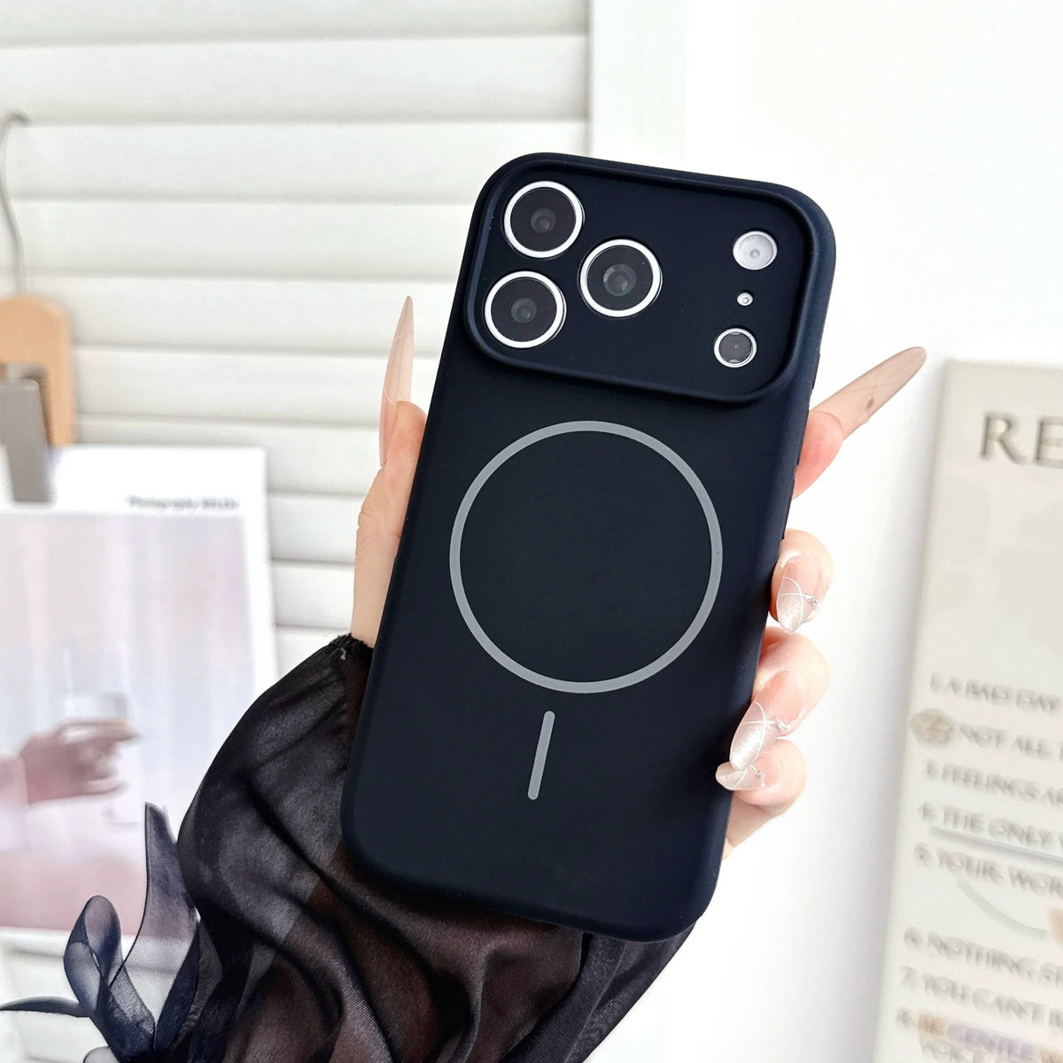 dark cherry Magnetic Liquid Silicone Case For iPhone 18 17 16 15 Pro Max Magsafe Wireless Charging Protection Phone Back Cover