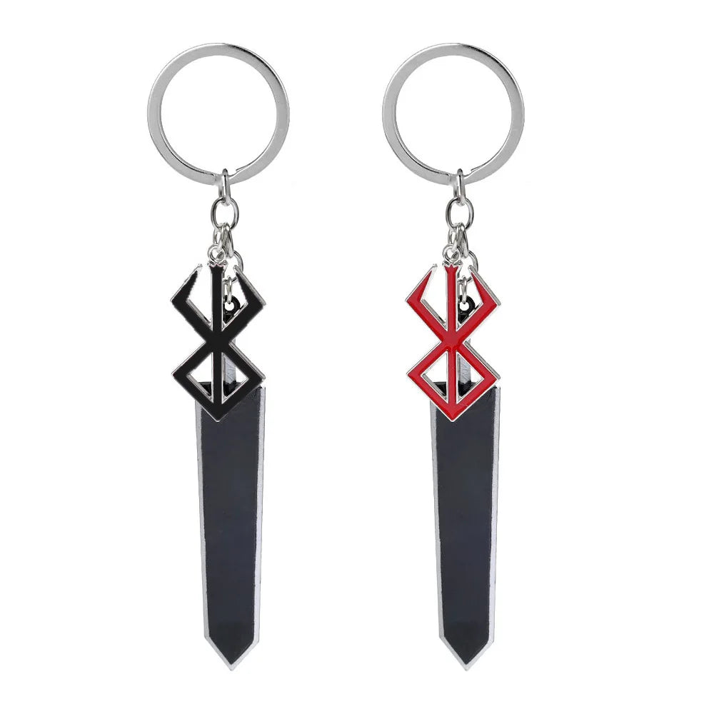 Anime Game Berserk Sword Keychain Cool Dragonslayer Key Ring Bag Backpack Jewelry Decoration for Men Fans Gifts