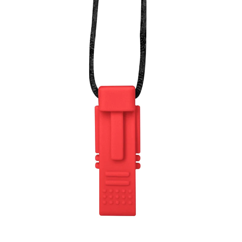 1pcs Silicone Teether Children Building Block Chewing Necklace Sensory Chewing Molar Pendant Oral Motor Toy for ADHD Boy Gift