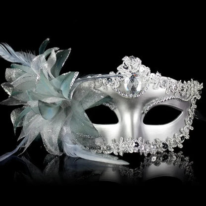 Dance Party Diamond Venetian Mask Feather Flower Wedding Carnival Performance Costume Sexy Lady Mask Masquerade Christmas 2026
