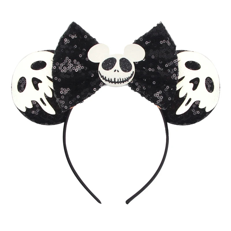 2023 Mouse Ears Headband For Kids Adult Halloween Spider Sequins Bow Hairband Festival Party Cospaly DIY Hair Accessories