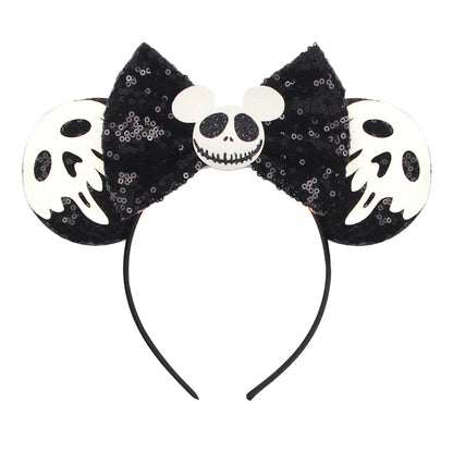 2023 Mouse Ears Headband For Kids Adult Halloween Spider Sequins Bow Hairband Festival Party Cospaly DIY Hair Accessories