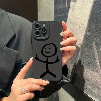 Cute Cartoon Matchman Matte Silicone Phone Case For iPhone 18 16 11 12 13 14 15 17 Pro Max XR XS X 7 8 Plus 16E Soft Back Cover