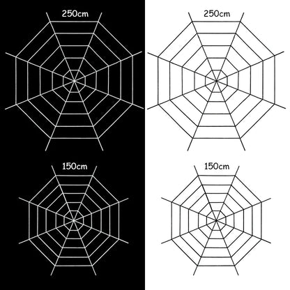 150/250cm Black White Spider Web Giant Stretchy Cobweb For Home Bar Garden Haunted House Horror Props Halloween Party Decoration