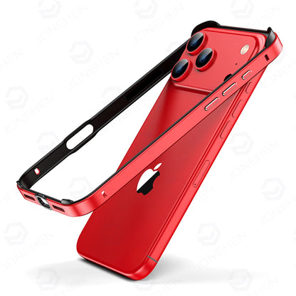 Light Hybrid Silicone Frame Aluminum Metal Case For iPhone 18 17 16 15 14 13 Pro Max Air Better Heat Bumper Alloy Accessories