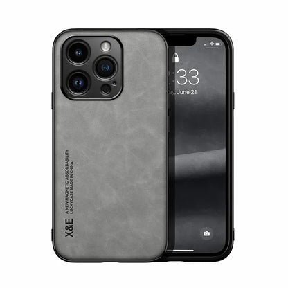 Luxury Leather Case For iPhone 17 16 16e 15 14 13 12 11 Pro Max Plus 12 13 Mini SE 8 7 Cover With Metal Plate Support Car Hold