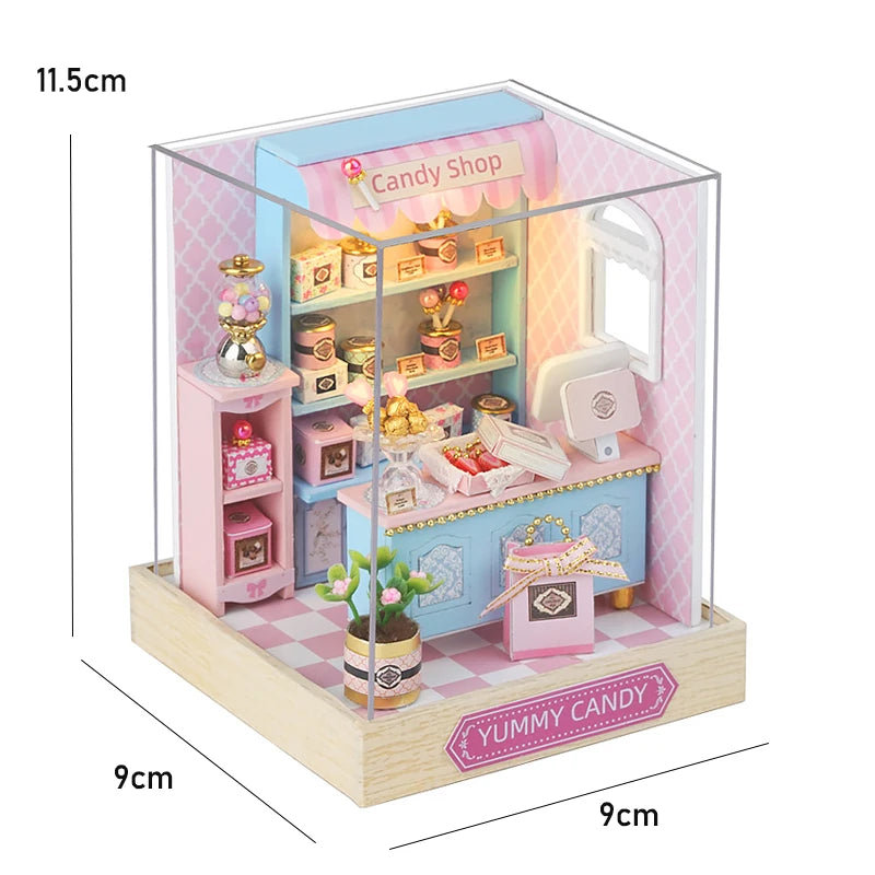 Mini Doll House DIY 3D Puzzle Assembly Building Model Toys Home Bedroom Decoration With Furniture Wooden Craft Gifts DollHouses